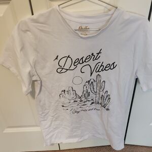 Desert Vibes Graphic Tee - White with Black Print